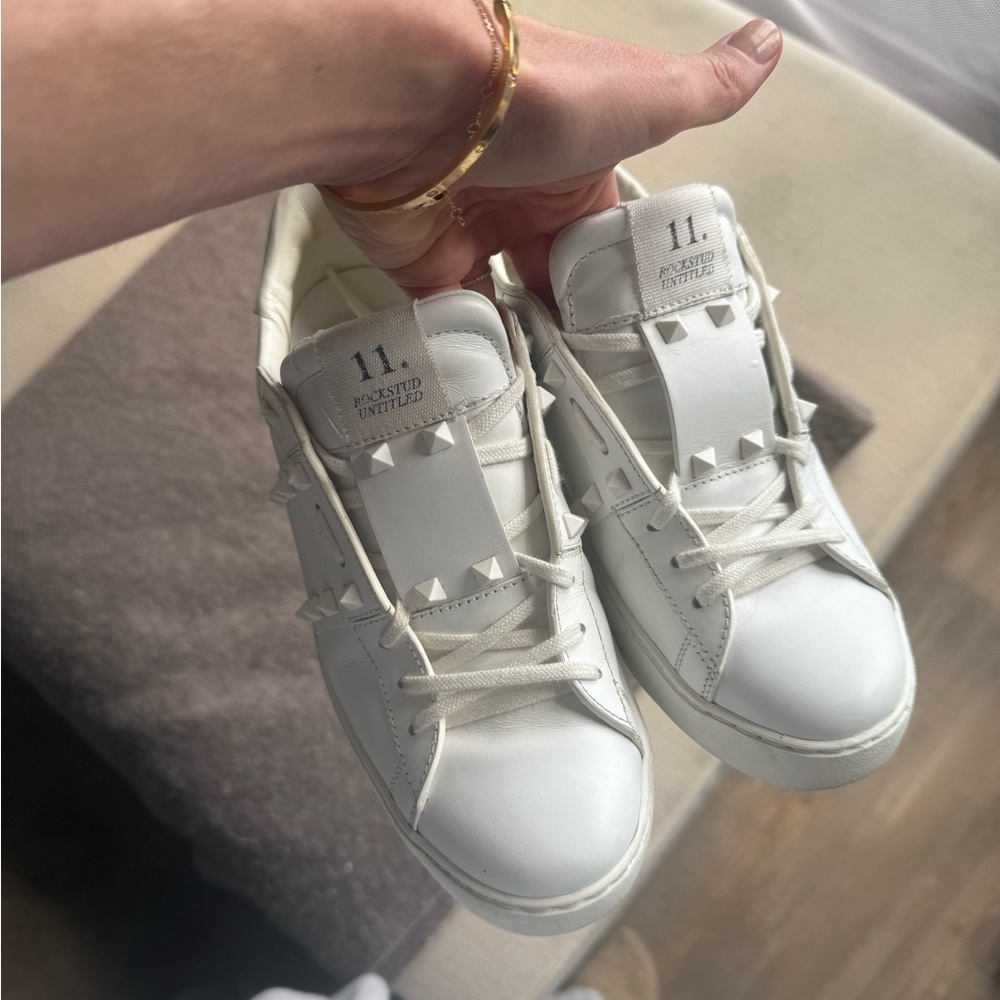 White Studded Women's Sneakers